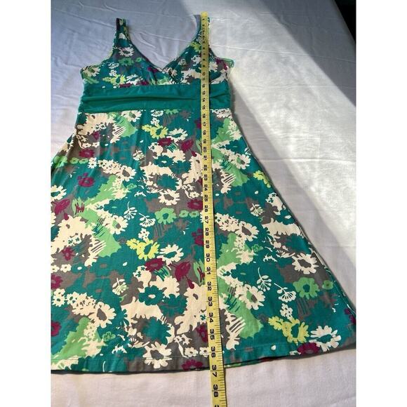 Patagonia® Worn Wear W's Margot Teal Green Floral Stretch Knit Dress SZ MED - Picture 9 of 9